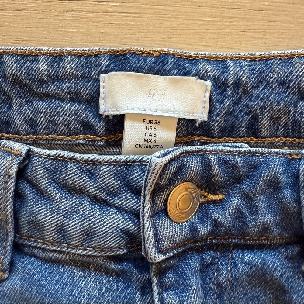 H&M Women's Straight Wide Jeans - Medium Blue - Picture 4 of 7